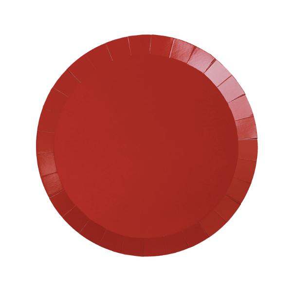 20 Pack Cherry Red Round Snack Paper Plate - 17cm