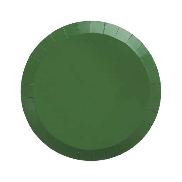 20 Pack Sage Green Round Snack Paper Plate - 17cm