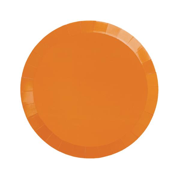 20 Pack Tangerine Orange Round Snack Paper Plate - 17cm
