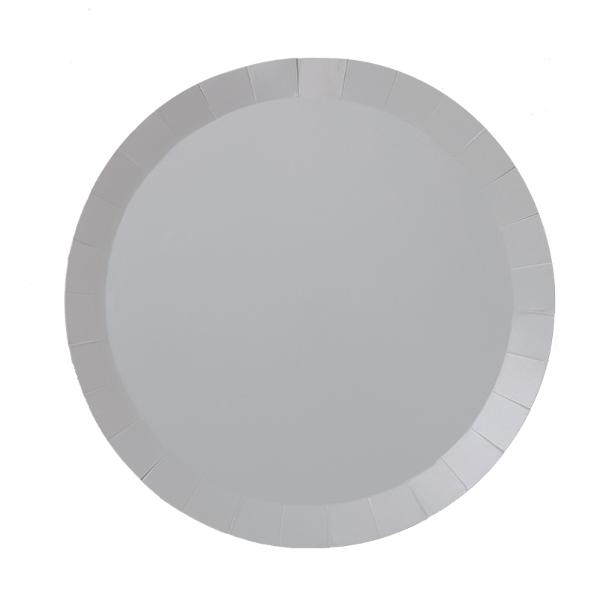 20 Pack Cool Grey Round Dinner Paper Plate - 22cm