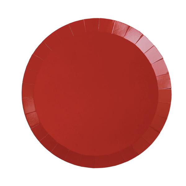 20 Pack Cherry Red Round Dinner Paper Plate - 22cm