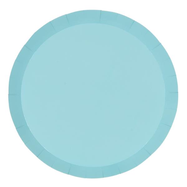 20 Pack Pastel Blue Round Dinner Paper Plate - 22cm