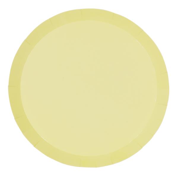 FS Paper Round Dinner Plate 9in Pastel Yellow 20pk