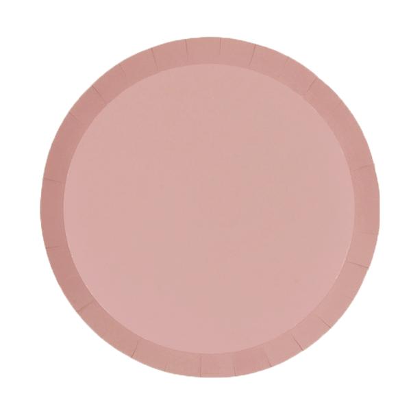 20 Pack Rose Pink Round Dinner Paper Plate - 22cm