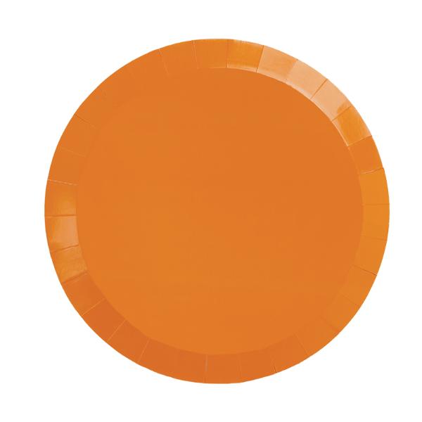 20 Pack Tangerine Orange Round Dinner Paper Plate - 22cm