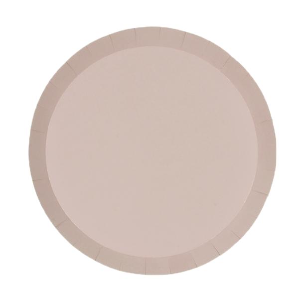 20 Pack White Sand Round Dinner Paper Plate - 22cm