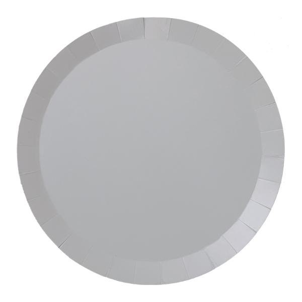 20 Pack Cool Grey Round Banquet Paper Plate - 26cm