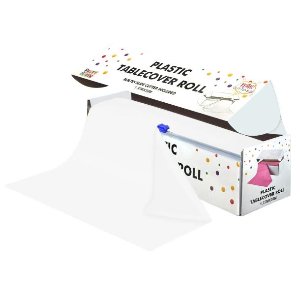 White Cut To Size Tablecloth - 1.37 x 30m