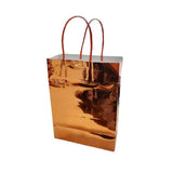 Load image into Gallery viewer, 4 Pack Metallic Rose Gold Paper Bags - 21x15x8cm
