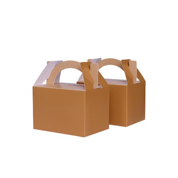 10 Pack Brown Acorn Lunch Box - 12.5cm x 13.5cm x 8.5cm