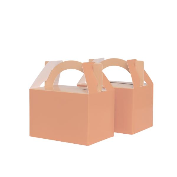 10 Pack Peach Orange Lunch Box - 12.5cm x 13.5cm x 8.5cm