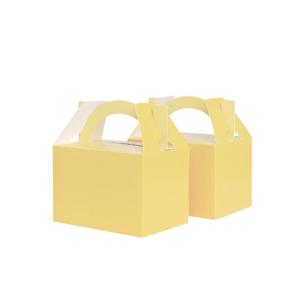 10 Pack Pastel Yellow Lunch Box - 12.5cm x 13.5cm x 8.5cm