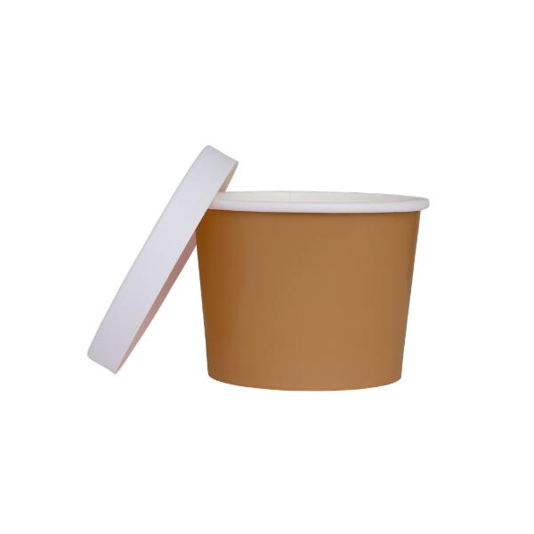 5 Pack Acorn Brown Luxe Paper Tub With Lid - 11.2cm x 9.2cm x 8.2cm