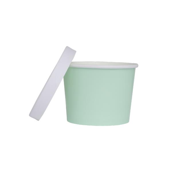 5 Pack Mint Green Luxe Paper Tub With Lid - 11.2cm x 9.2cm x 8.2cm