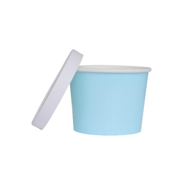 5 Pack Pastel Blue Luxe Paper Tub With Lid - 11.2cm x 9.2cm x 8.2cm