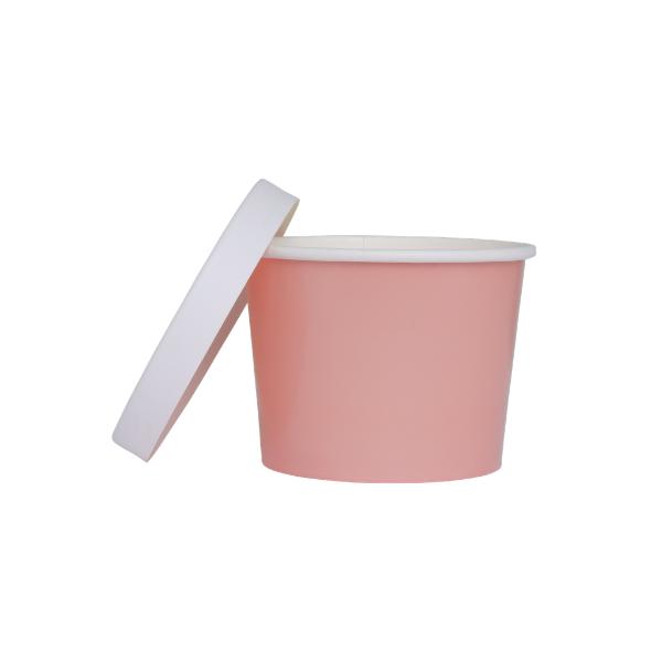5 Pack Rose Paper Tub With Lid - 11.2cm x 9.2cm x 8.2cm
