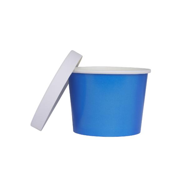 5 Pack Sky Blue Paper Tub With Lid - 11.2cm x 9.2cm x 8.2cm