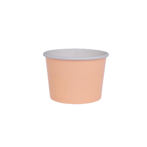 10 Pack Peach Orange Gelato Paper Cup - 7.3cm x 6cm x 5.2cm
