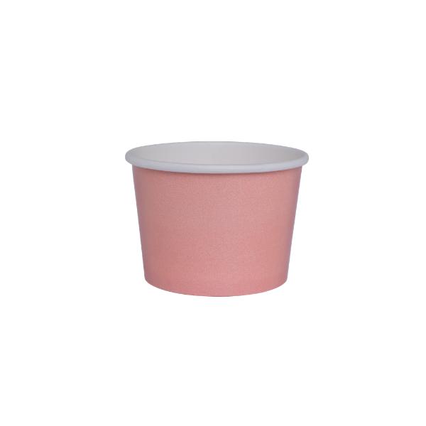 10 Pack Rose Pink Gelato Paper Cup - 7.3cm x 6cm x 5.2cm