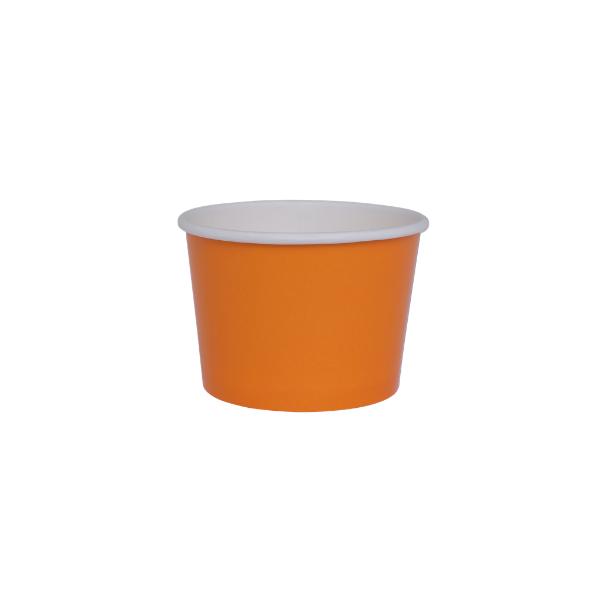 10 Pack Tangerine Orange Gelato Paper Cup - 7.3cm x 6cm x 5.2cm