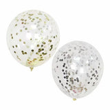 Load image into Gallery viewer, 6 Pack Gold &amp; Silver Confetti Balloons
