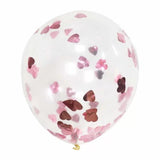 Load image into Gallery viewer, 5 Pack Heart Shaped Rose Gold Confetti Balloons
