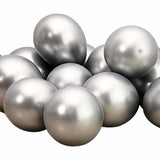 Load image into Gallery viewer, 10 Pack Chrome Silver Balloons - 12 Inch
