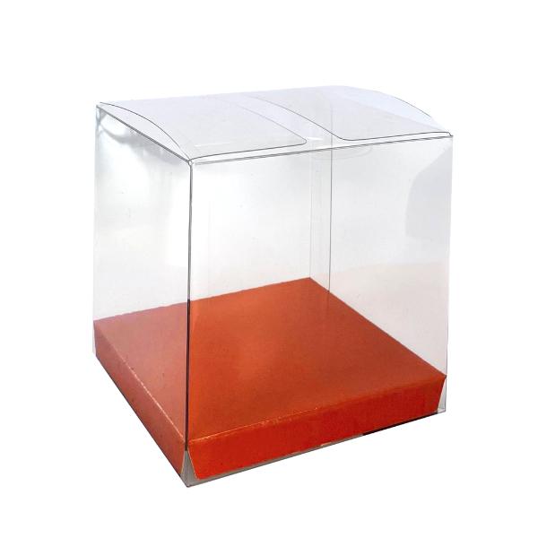 10 Pack Clear Cherry Red Favour Box - 8cm x 8cm