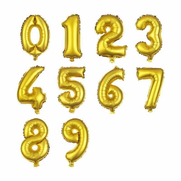 36cm Gold Numeral Foil Balloon - 8