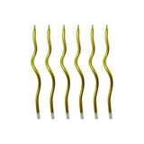 Load image into Gallery viewer, 6 Pack Metallic Gold Curved Candles - 12cm

