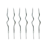 Load image into Gallery viewer, 6 Pack Metallic Silver Curved Candles - 12cm
