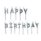 Load image into Gallery viewer, Silver Happy Birthday Candles Pack
