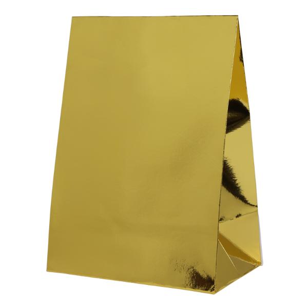 10 Pack Met Gold Paper Bag - 18cm x 13cm x 8cm
