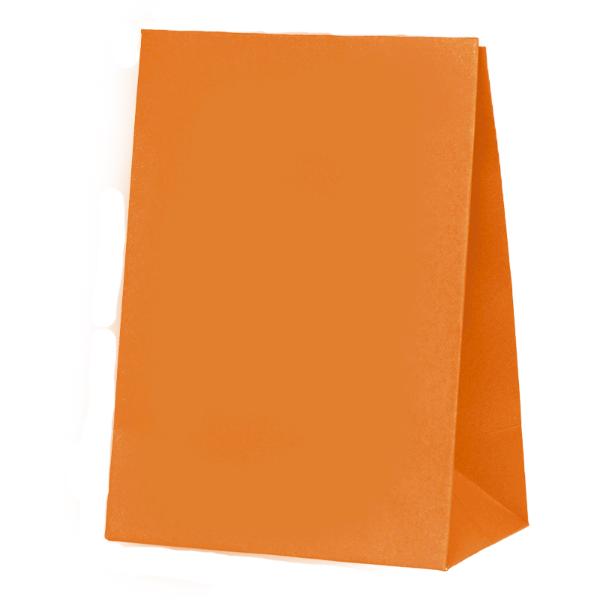 10 Pack Tangerine Orange Paper Bag - 18cm x 13cm x 8cm