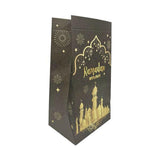 Load image into Gallery viewer, 6 Pack Black &amp; Gold Ramadan Mubarak Gift Bags With Stickers - 22cm x 12cm x 8cm
