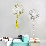 Load image into Gallery viewer, 6 Pack Gold &amp; Silver Confetti Balloons
