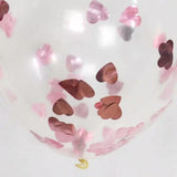 Load image into Gallery viewer, 5 Pack Heart Shaped Rose Gold Confetti Balloons
