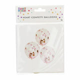 Load image into Gallery viewer, 5 Pack Heart Shaped Rose Gold Confetti Balloons
