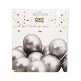 Load image into Gallery viewer, 10 Pack Chrome Silver Balloons - 12 Inch
