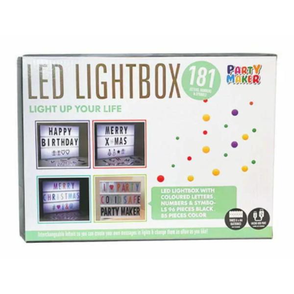 Led Light Box With Letters & Numbers - 30cm x 22cm x 5cm