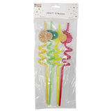 Load image into Gallery viewer, 4 Pack Assorted Fruit Reusable Straws - 26.5cm
