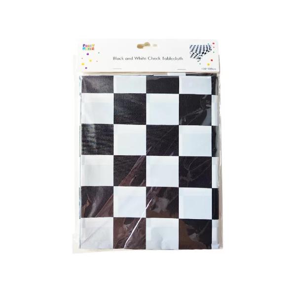 Black & White Checkered Tablecloth