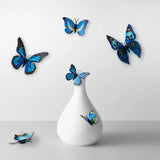 Load image into Gallery viewer, 12 Pack 3D Blue Magnet Butterfly Decorations
