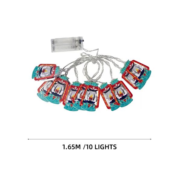 10 Eid LED Oil Lamp Light Garland - 165cm