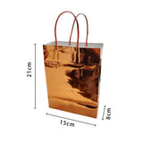 Load image into Gallery viewer, 4 Pack Metallic Rose Gold Paper Bags - 21x15x8cm
