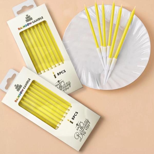 8 Pcs Candle Set - Yellow