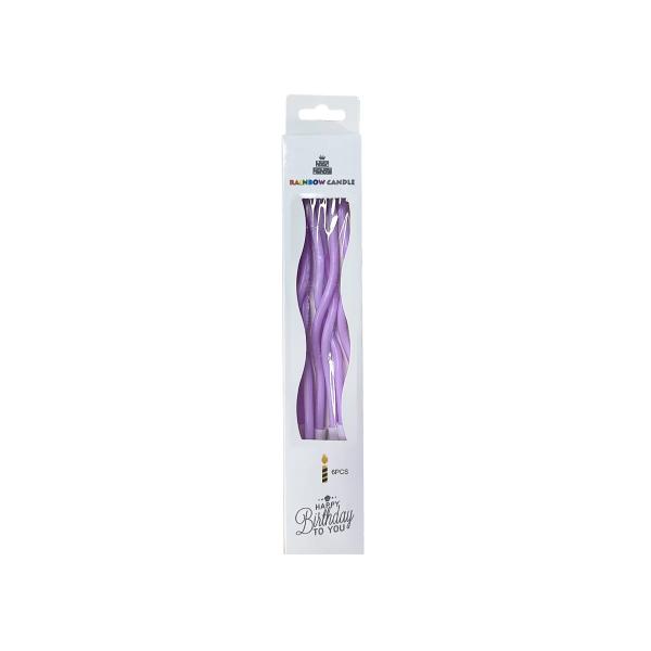 6 Pcs Curve Candle - Purple