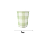 Load image into Gallery viewer, 20 Pack Green Gingham Paper Cup - 266ml
