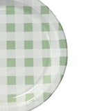 Load image into Gallery viewer, 20 Pack Round Green Gingham Paper Plate - 22cm
