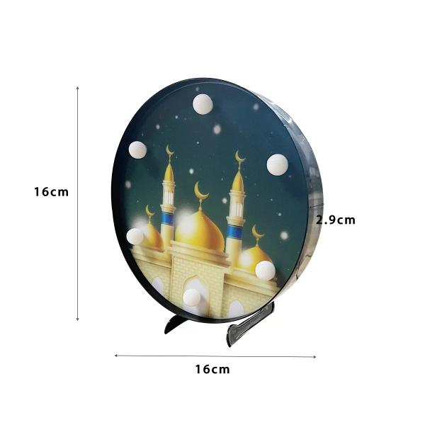 Round LED Light Mosque - 16cm x 16cm x 2.9cm